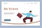 Website with slogan and businessman balancing on tightrope, vector illustration.