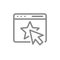 Website with star line icon. Customer email, add to favorites, online voting, star rating in message symbol