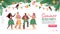 Website for summer beach party with Hawaiian dancers cartoon vector illustration.