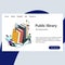 Website template for public library illustration. We keep books