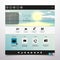 Website template Vector. with photorealistic sunrise, sea illustration.