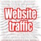 Website traffic word with zoom in effect as background