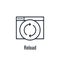 Website Update Icon - with arrows thin line - outline imagery