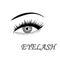 Webvector eyelashes logo banner. lamination of eyelashes, black eyebrows..