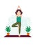 WebYoga woman set. many views yoga exercise. front, side, rear, yoga of beautiful cartoon.