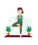 WebYoga woman set. many views yoga exercise. front, side, rear, yoga of beautiful cartoon.