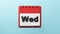 WED Wednesday on  paper desk  calendar  3d rendering