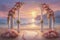 Wedding altar on the beach against a background of beautiful sea and blue sky. Destination wedding and celebration in a tropical