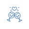 Wedding anniversary line icon concept. Wedding anniversary flat  vector symbol, sign, outline illustration.