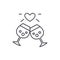 Wedding anniversary line icon concept. Wedding anniversary vector linear illustration, symbol, sign