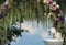 The wedding arch against the background of a water