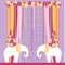 Wedding arch with elephants. Vector illustration.