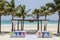 Wedding arch and set up on tropical beach paradise - wedding and honeymoon concept