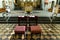 Wedding arrangement chairs inside The Basilica of St. Castor oldest church in Koblenz German state Rhineland Palatinate