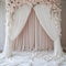 wedding backdrop seamless blend of ivory and blush pink fabric