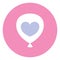 Wedding balloon with heart, icon