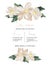 Wedding bar menu template with tender flowers and leaves. Decorative elegant botanical frame ceremony design. Yellow rose marriage