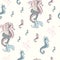 Wedding Birthday Holiday Party Merry Christmas New Year Seamless Pattern MERMAID SEAHORSE PATTERN