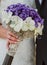 Wedding bouquet in brides hand