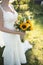 Wedding Bouquet of Flowers in Brides Hands