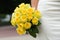 Wedding bouquet with many yellow roses