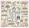 Wedding bridal graphic set.