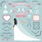 Wedding bridal shower decor set.Bride invitation