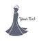 Wedding Bridal Wear Boutique. Elegant Gown Sexy Dress Fashion Logo Design Vector Illustration
