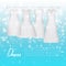 Wedding bride dress. Beautiful fashion white wedding gown. elegance woman evening clothes for party or event on