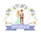 Wedding Bride and Groom Poster Vector Illustration