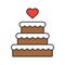 Wedding cake color icon