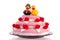 Wedding cake with couple funny ducks
