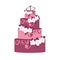 Wedding cake with decoration flowers