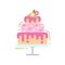 Wedding cake dessert flat color icon. Sweet gift concept.