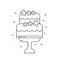 Wedding Cake with Flowers Line Art Icon