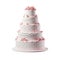 Wedding cake four-tiered isolated on white transparent background