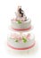 Wedding cake with girl and boy figurines
