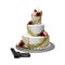 Wedding Cake and Gun Isolated