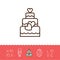 Wedding Cake Icons, Bride and groom, Wedding card, Love text. Line art design, Vector icon