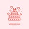 Wedding cake illustration. Sweets flat line icon, candy shop logo