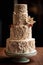 wedding cake with intricate icing details