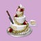 Wedding Cake and Knife Illustration