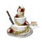 Wedding Cake and Knife Isolated