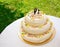 Wedding cake with roses and hazelnut