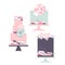 Wedding cakes with brush strokes.  Vector illustration
