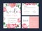 Wedding card flower watercolor, thanks card, invitation marriage vector illustration design