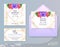 Wedding Cards and Envelop with Flowers Decor Set