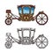 Wedding carriage or outline of retro royal chariot