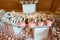 Wedding catering food. mini canapes food. tasty dessert. Beautiful decorat catering banquet table. snacks and appetizers. wedding