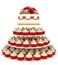 Wedding celebration cake with cupcakes